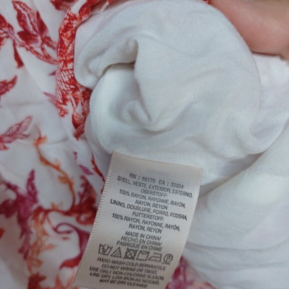 Anthropologie Red and Pink Floral A-Line Skirt - Picture 7 of 14